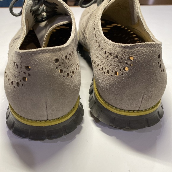 Cole Haan Men’s Wingtip Oxford Shoe Size 10.5 Suede Grey Grandzero Lace Ups - Picture 3 of 10